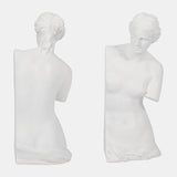 Resin, S/2 11"h Greek Godess, White