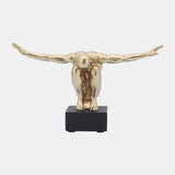 Resin, S/2, 6''h, Man Sculpture Bookend, Gold