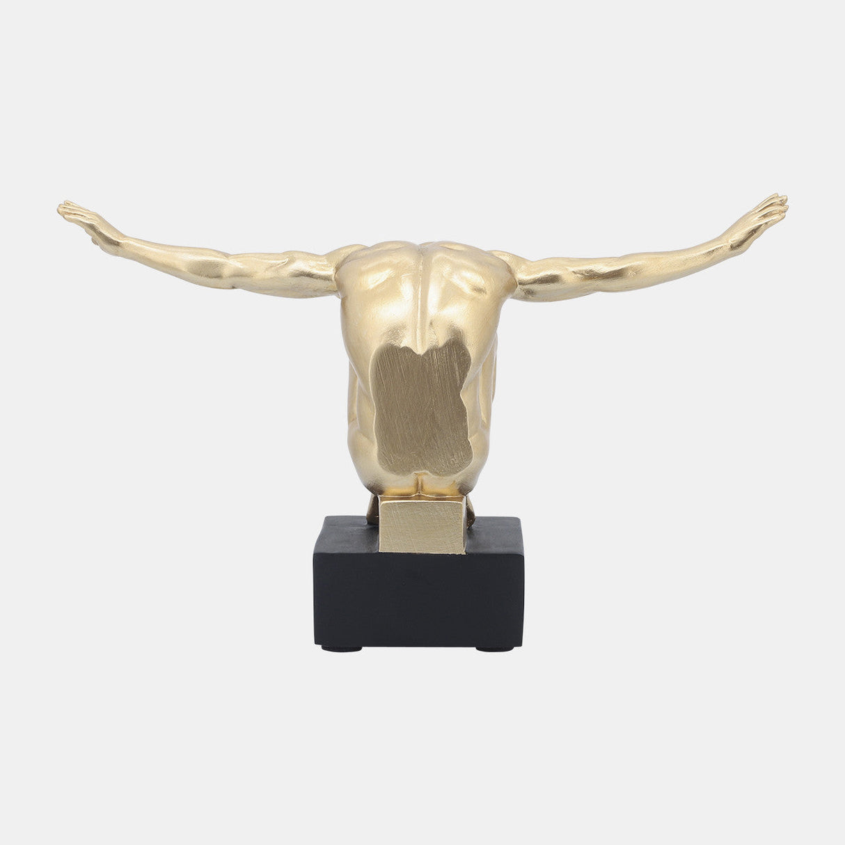 Resin, S/2, 6''h, Man Sculpture Bookend, Gold