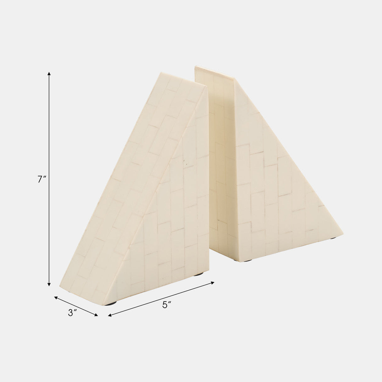 Resin, S/2 7" Right Angle Bookend, Ivory