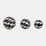 Resin, S/3 4/5/6" Checkered Orbs, Multi