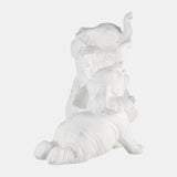 Resin, S/3 6" Stone Look Yoga Elephant, White