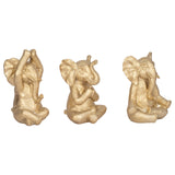 Resin, S/3, 8"h, Yoga Elephants, Gd