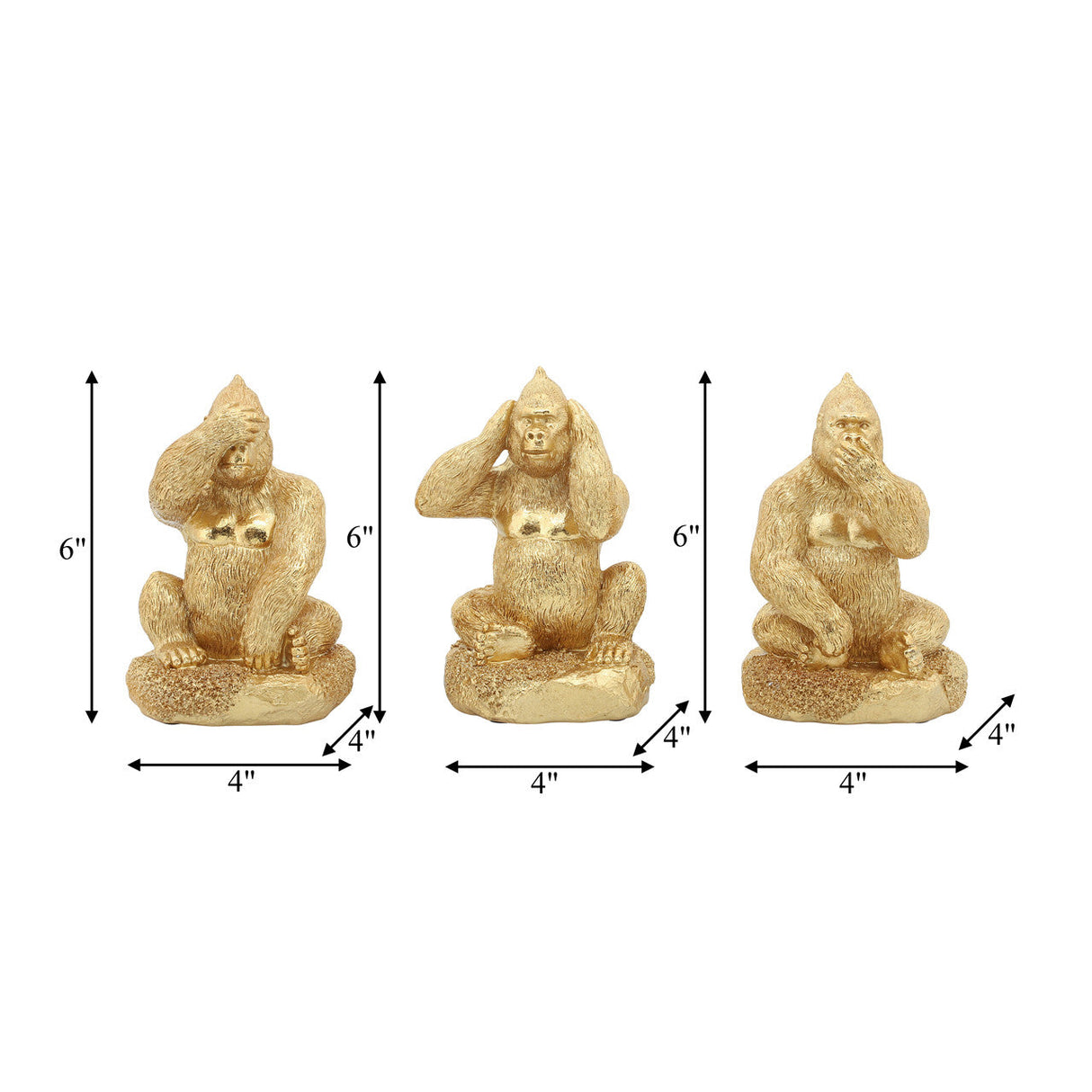 Resin, S/3 Hear, Speak, See No Evil Gorillas, Gold