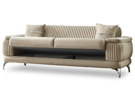 Resital Beige 3-Piece Living Room Set (Sofa & Loveseat & Chair) by Furnia at Eve Furniture