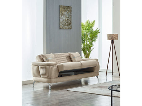 Resital Beige 3-Piece Living Room Set (Sofa & Loveseat & Chair) by Furnia at Eve Furniture