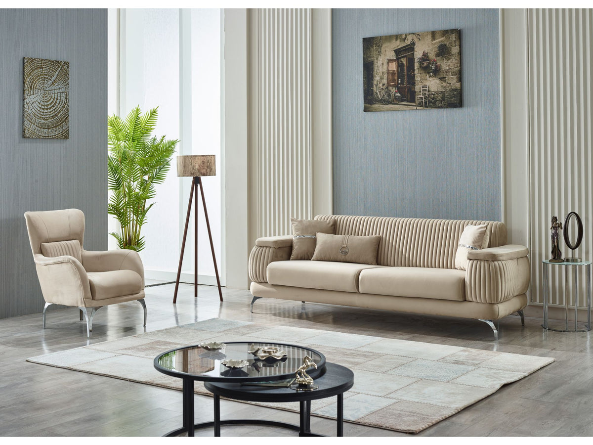Resital Beige 4-pieces Livingroom Set by Furnia at Eve Furniture
