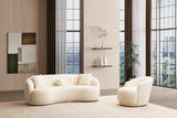 Sole Cream Boucle Curved Living Room Set