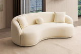 Sole Cream Boucle Curved Loveseat 81″