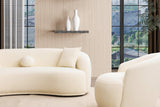 Sole Cream Boucle Curved Sofa 91″