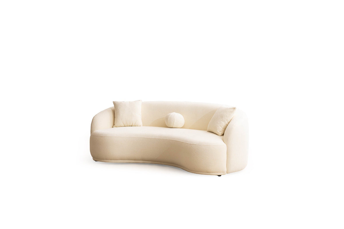 Sole Cream Boucle Curved Sofa 91″
