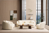 Sole Cream Boucle Curved Living Room Set
