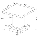 Reston Cappuccino 2-Piece Square Coffee and End Table Set by Coaster at Eve Furniture