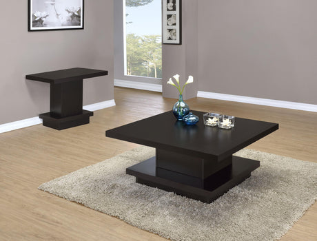 Reston Cappuccino 2-Piece Square Coffee and End Table Set by Coaster at Eve Furniture