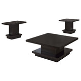 Reston Cappuccino 3-Piece Square Coffee and End Table Set by Coaster at Eve Furniture