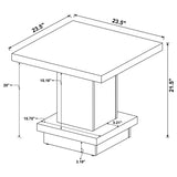 Reston Cappuccino 3-Piece Square Coffee and End Table Set by Coaster at Eve Furniture