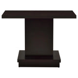 Reston Cappuccino Pedestal Sofa Table by Coaster at Eve Furniture