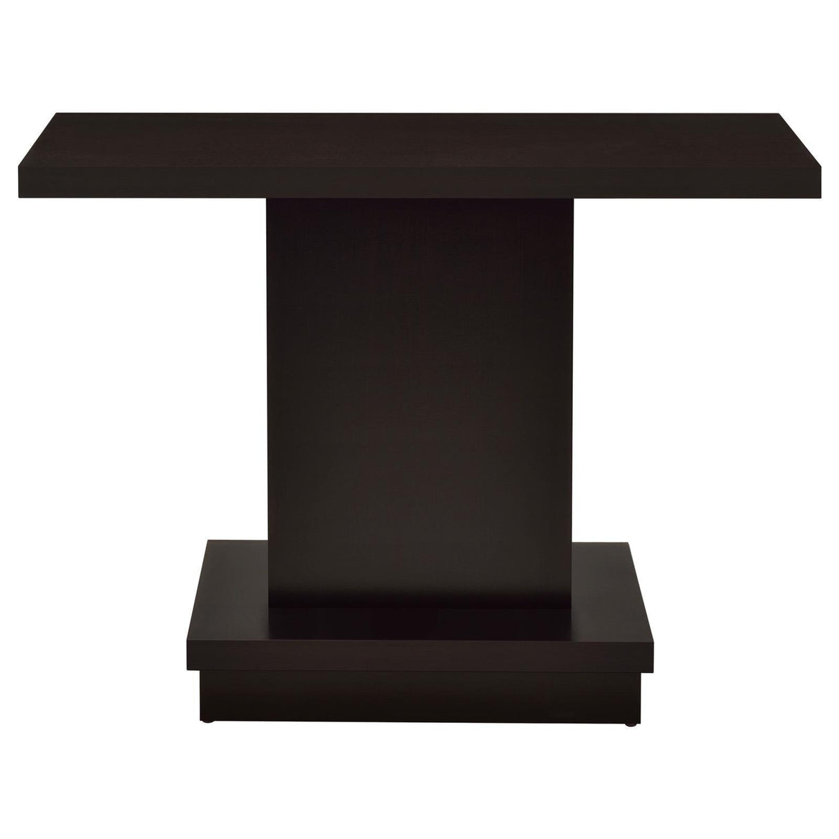 Reston Cappuccino Pedestal Sofa Table by Coaster at Eve Furniture