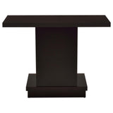 Reston Cappuccino Pedestal Sofa Table by Coaster at Eve Furniture