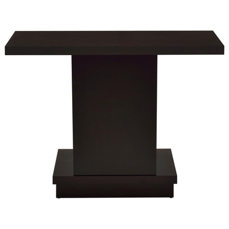 Reston Cappuccino Pedestal Sofa Table by Coaster at Eve Furniture