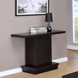 Reston Cappuccino Pedestal Sofa Table by Coaster at Eve Furniture