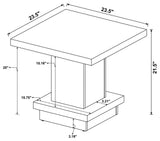 Reston Cappuccino Pedestal Square End Table by Coaster at Eve Furniture