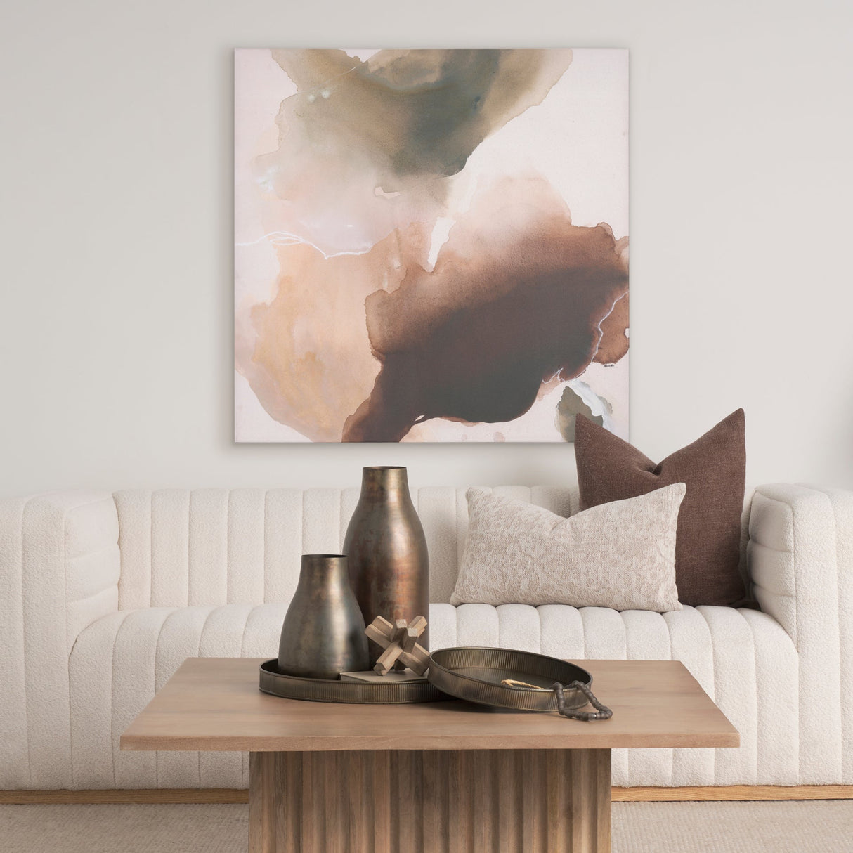 Restrained Beginnings by Ira Havuka a Hand Embellished Textured Canvas by Mercana at Eve Furniture