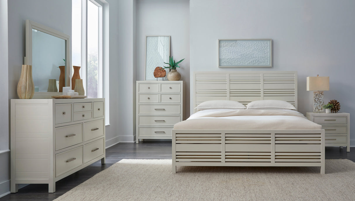 Retreat Slatted Platform Bed in Snowfall by Modus Furniture at Eve Furniture