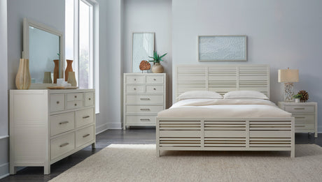 Retreat Slatted Platform Bed in Snowfall by Modus Furniture at Eve Furniture