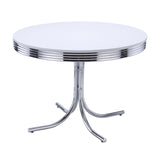 Retro Glossy White/Red 5-Piece Round Dining Set