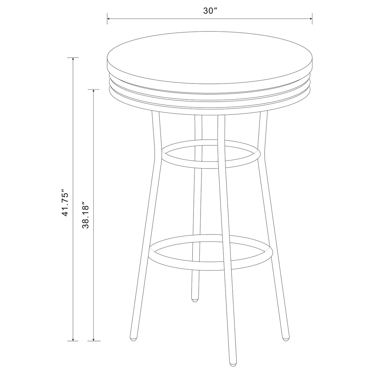 Retro Black 3-Piece Round 1950s Bistro Pub Bar Table Set by Coaster at Eve Furniture