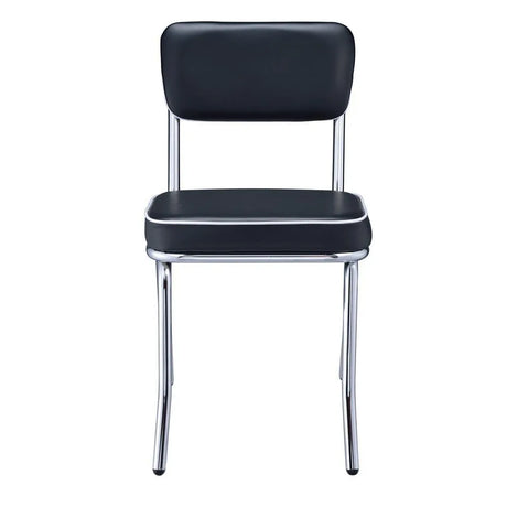 Retro Black/Chrome Open Back Side Chairs, Set of 2 by Coaster at Eve Furniture