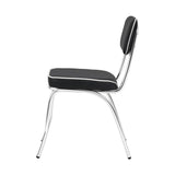 Retro Black/Chrome Open Back Side Chairs, Set of 2 by Coaster at Eve Furniture