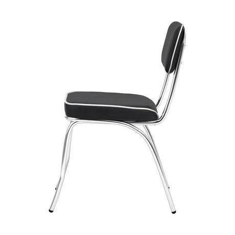 Retro Black/Chrome Open Back Side Chairs, Set of 2 by Coaster at Eve Furniture