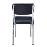 Retro Black/Chrome Open Back Side Chairs, Set of 2 by Coaster at Eve Furniture