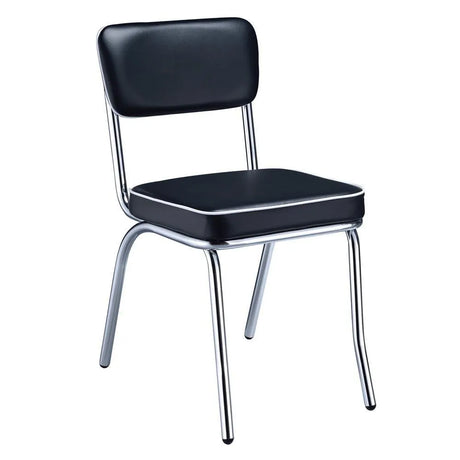 Retro Black/Chrome Open Back Side Chairs, Set of 2 by Coaster at Eve Furniture