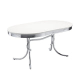 Retro Glossy White/Black 5-Piece Oval Dining Set by Coaster at Eve Furniture