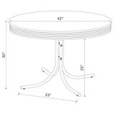 Retro Glossy White/Black 5-Piece Round Dining Set by Coaster at Eve Furniture