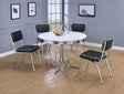 Retro Glossy White/Black 5-Piece Round Dining Set by Coaster at Eve Furniture