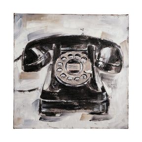 Retro Phone I by Ethan Harper a Hand Embellished Textured Canvas by Mercana at Eve Furniture