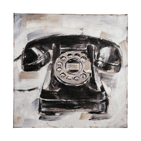 Retro Phone I by Ethan Harper a Hand Embellished Textured Canvas by Mercana at Eve Furniture