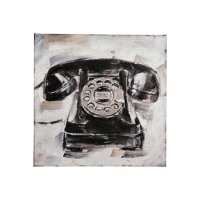 Retro Phone I by Ethan Harper a Hand Embellished Textured Canvas by Mercana at Eve Furniture