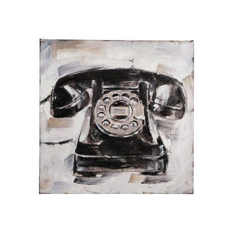 Retro Phone I by Ethan Harper a Hand Embellished Textured Canvas by Mercana at Eve Furniture