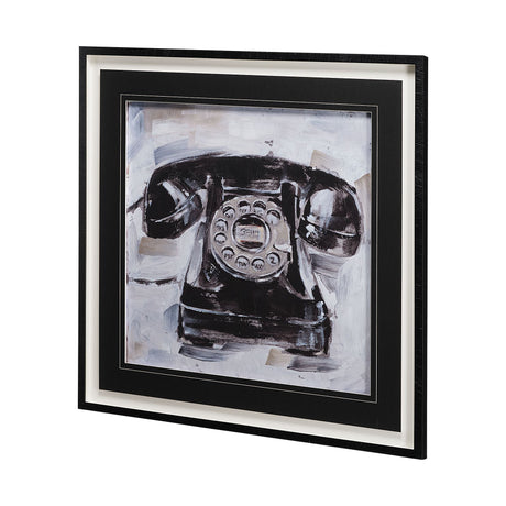 Retro Phone I by Ethan Harper a Hand Embellished Textured Framed Art Print Matted under Glass by Mercana at Eve Furniture