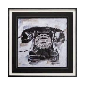 Retro Phone I by Ethan Harper a Hand Embellished Textured Framed Art Print Matted under Glass by Mercana at Eve Furniture