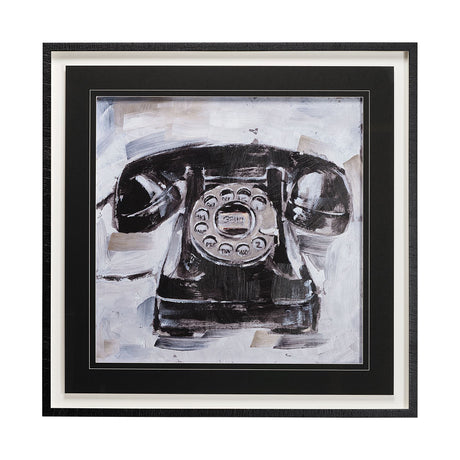 Retro Phone I by Ethan Harper a Hand Embellished Textured Framed Art Print Matted under Glass by Mercana at Eve Furniture