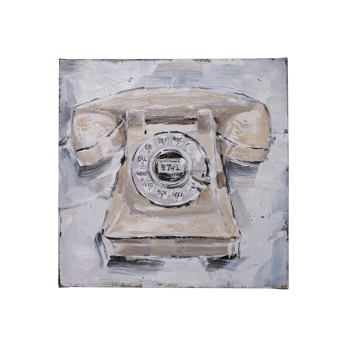 Retro Phone II by Ethan Harper a Hand Embellished Textured Canvas by Mercana at Eve Furniture