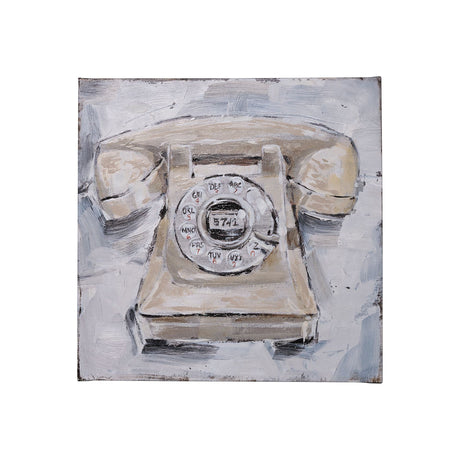 Retro Phone II by Ethan Harper a Hand Embellished Textured Canvas by Mercana at Eve Furniture