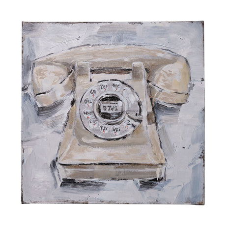Retro Phone II by Ethan Harper a Hand Embellished Textured Canvas by Mercana at Eve Furniture