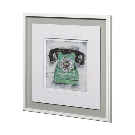 Retro Phone III by Ethan Harper a Framed Art Print Matted under Glass by Mercana at Eve Furniture